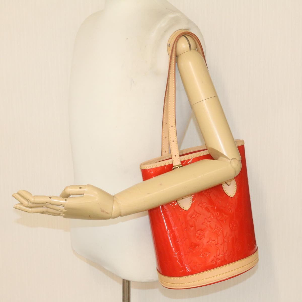 LOUIS VUITTON Monogram Vernis Bucket PM Shoulder Bag SP Order Rouge 22324S