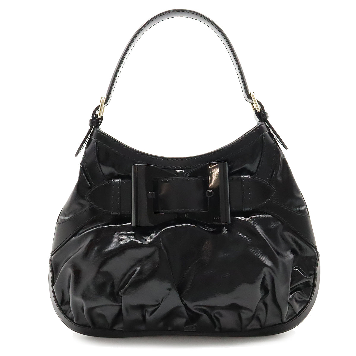 Luxury Gucci Trending 2025 Patent Leather Queen Hobo Ribbon Shoulder Bag