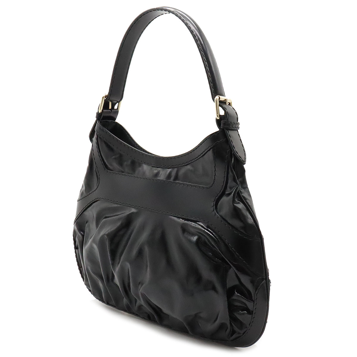 Luxury Gucci Trending 2025 Patent Leather Queen Hobo Ribbon Shoulder Bag