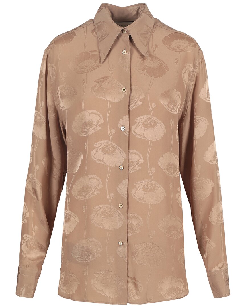 Luxury Gucci Trending 2025 Poppy Jacquard Silk Top