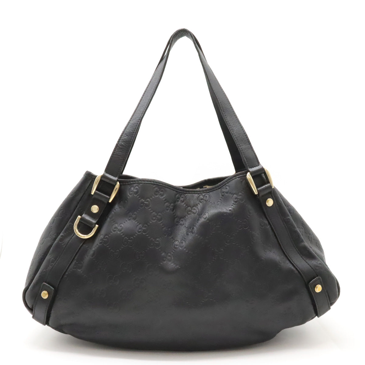 Luxury Gucci Trending 2025 Leather Tote Bag Black Gold Hardware