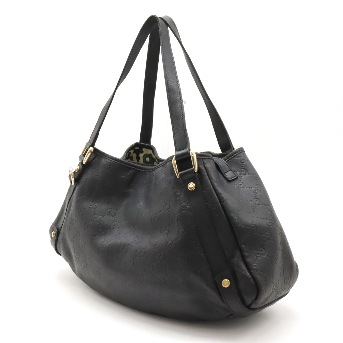 Luxury Gucci Trending 2025 Leather Tote Bag Black Gold Hardware