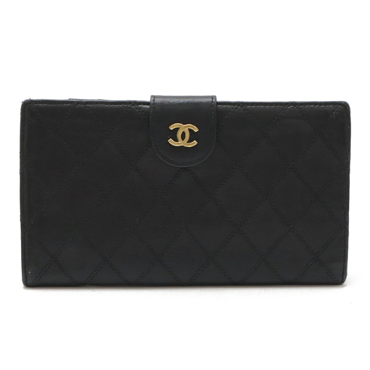 Chanel Bicolore Matelasse Leather Wallet Black