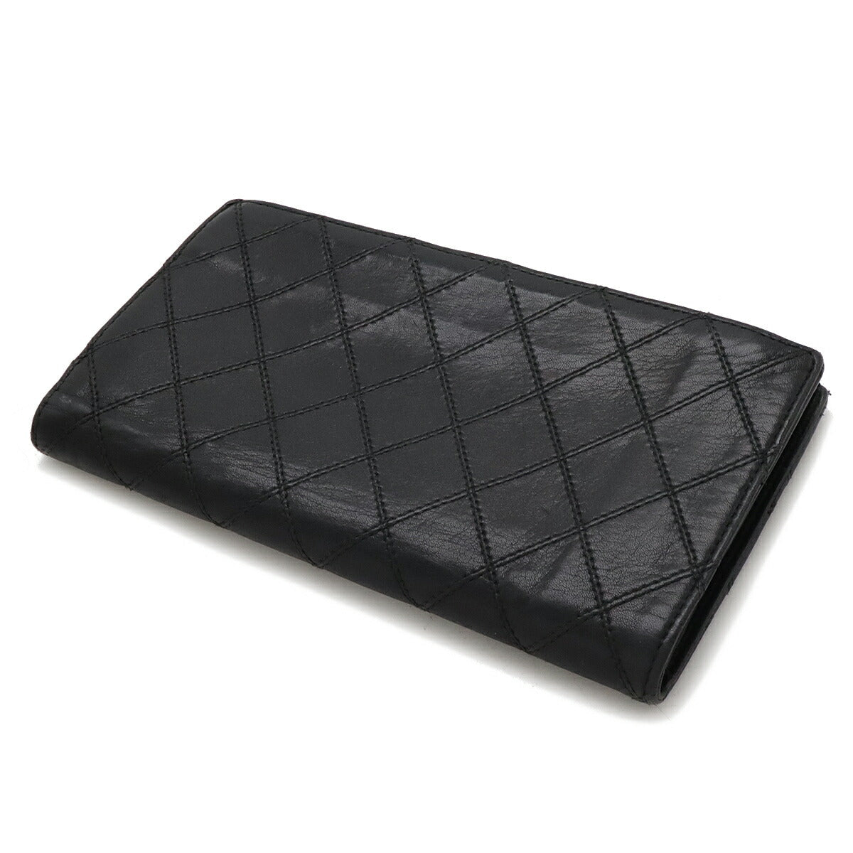 Chanel Bicolore Matelasse Leather Wallet Black