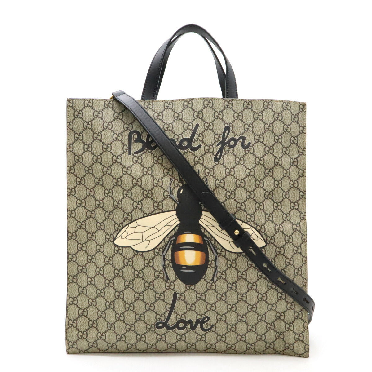 Luxury Gucci Trending 2025 GG Supreme Bee 2WAY Tote Bag Black