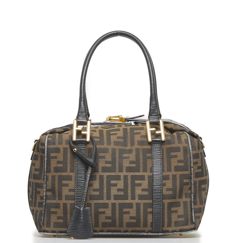 Luxury FendiZucca Canvas Boston Bag - '10s