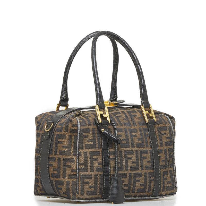 Luxury FendiZucca Canvas Boston Bag - '10s
