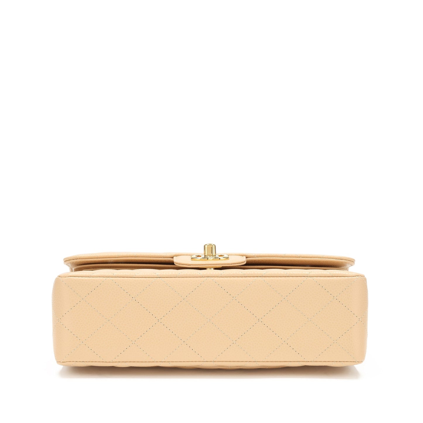 Luxury Chanel Beige Clair Quilted Caviar Small Classic Double Flap Gold Hardware, 2021