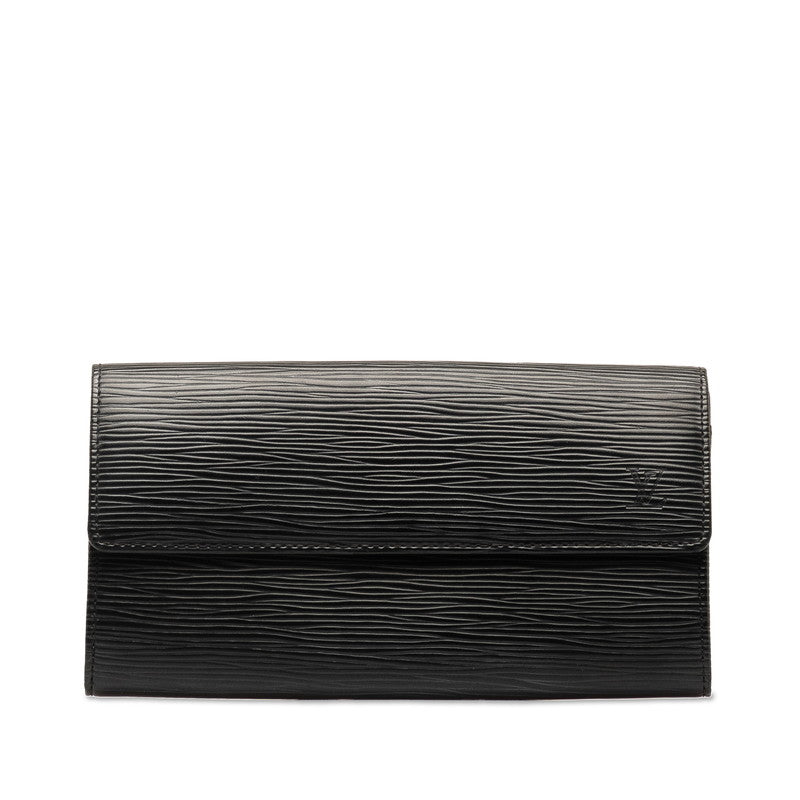 Louis Vuitton Epi Portefolio Sarah Long Wallet M63742 Noneir Black Leather