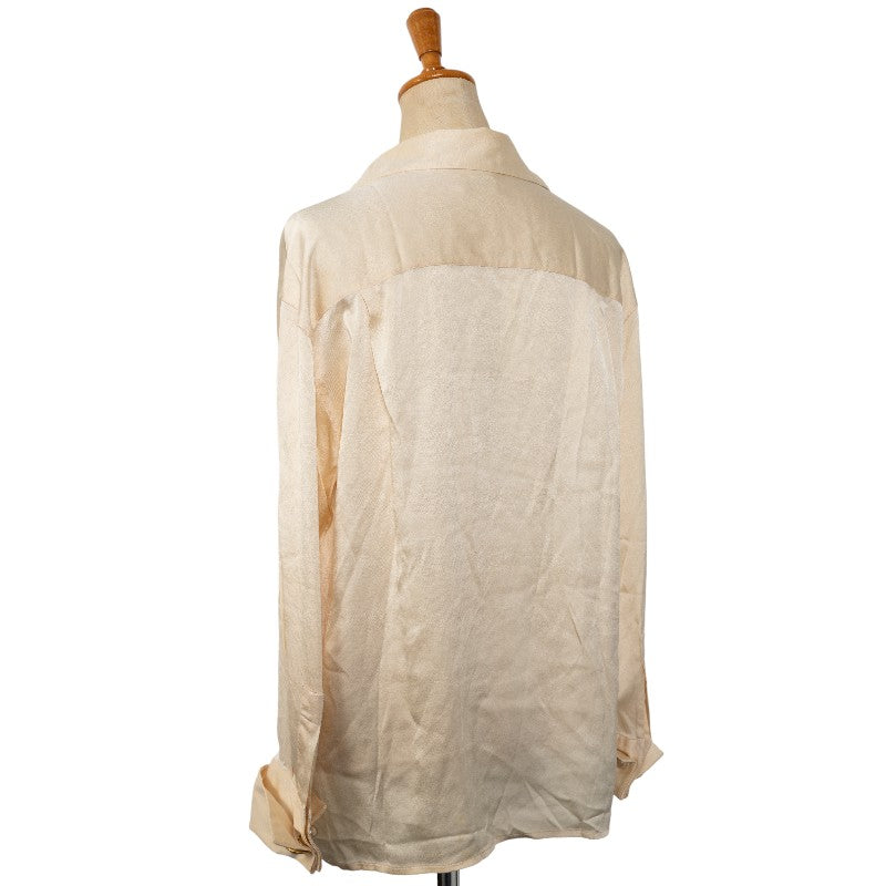 Chanel Silk Long Sleeve Shirt with Pearl Button