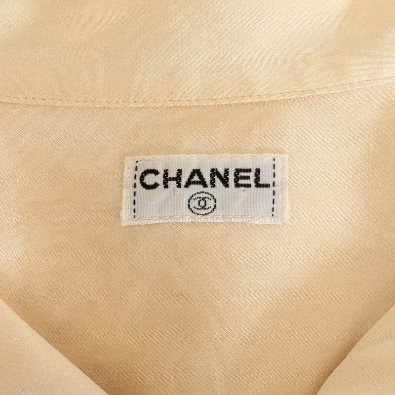 Chanel Silk Long Sleeve Shirt with Pearl Button