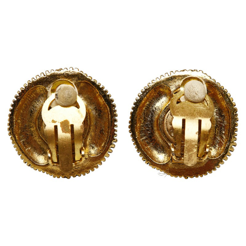 Chanel Pearl Earrings Gold Plated Clip-on