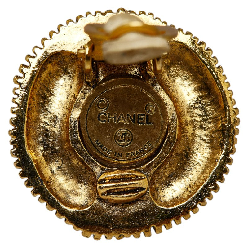 Chanel Pearl Earrings Gold Plated Clip-on