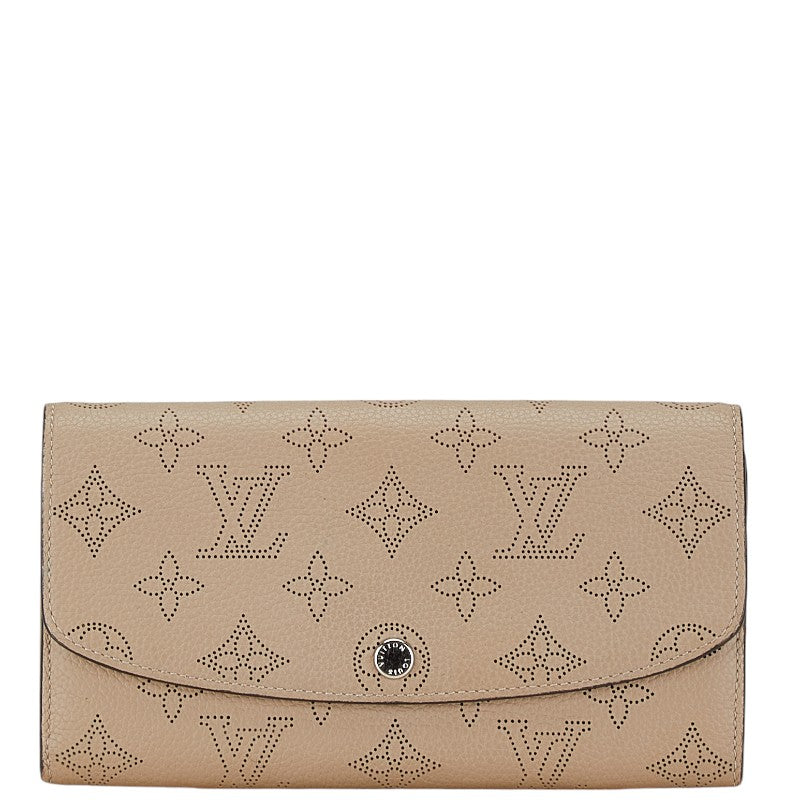 Louis Vuitton Monogram Mahina Iris Long Wallet M60144 Beige Leather