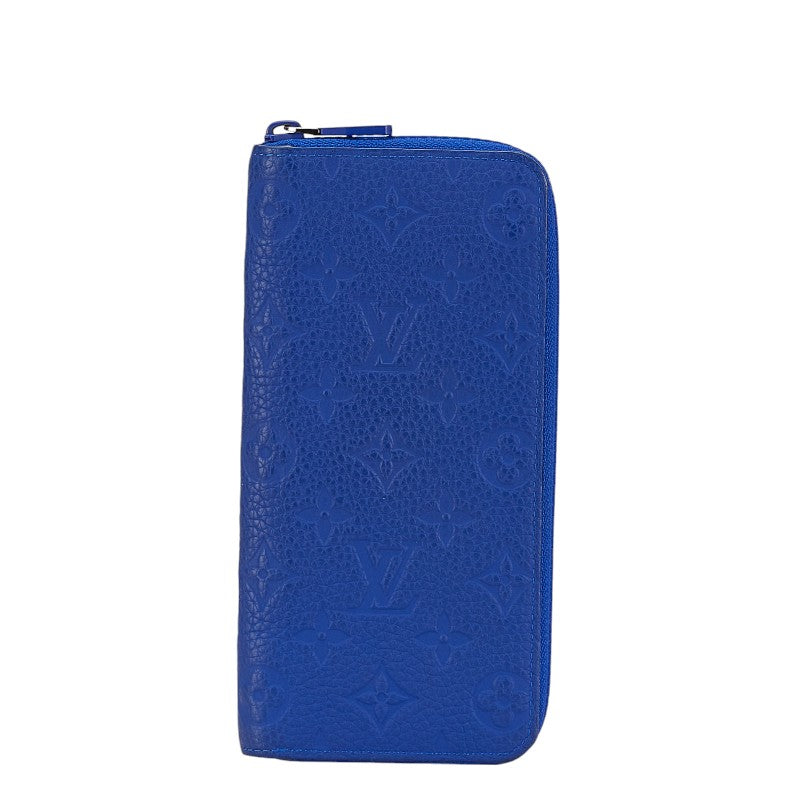 Louis Vuitton Monogram Zippy Wallet Vertical M80791 Neon Blue Leather
