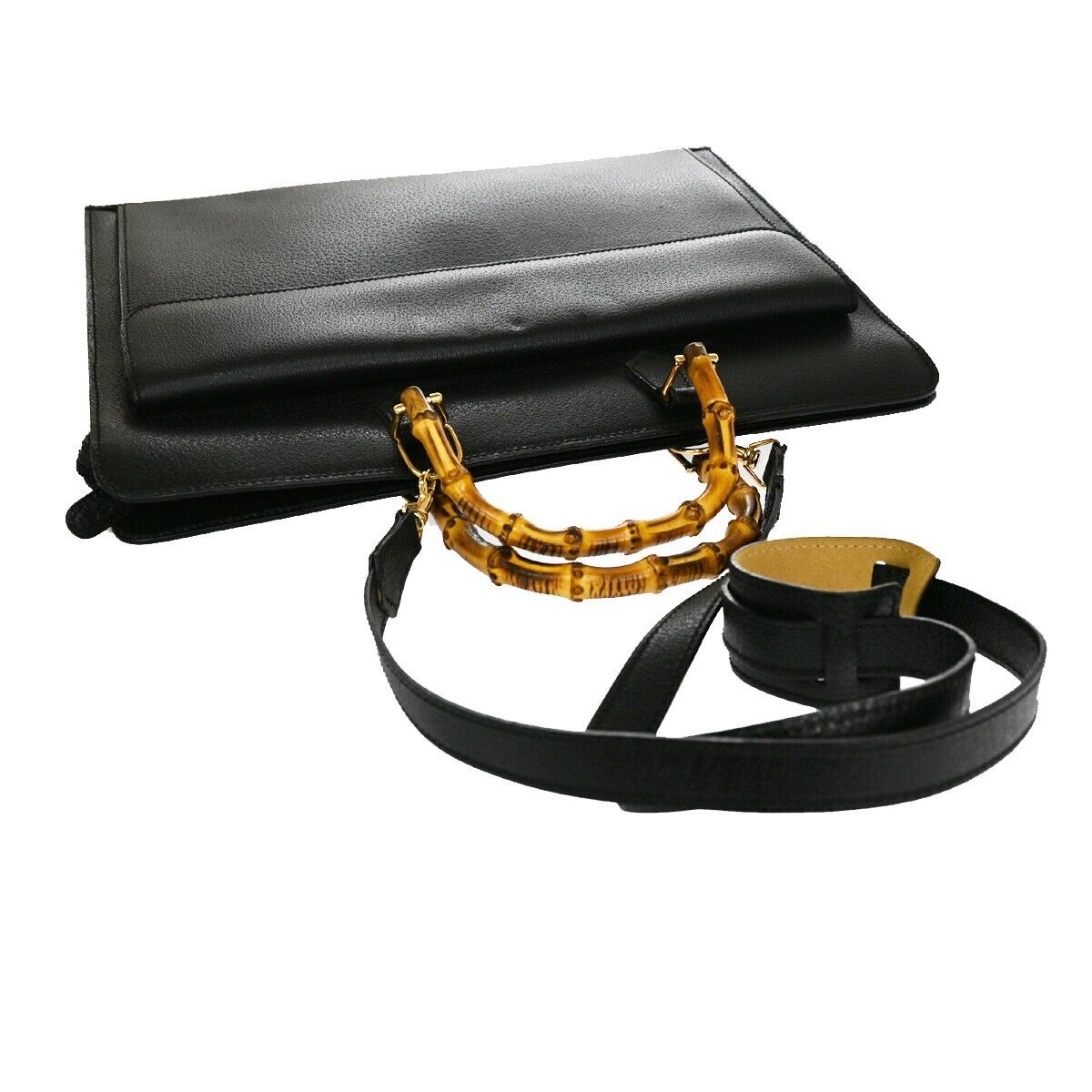 Gucci Bamboo  Leather Handbag ()