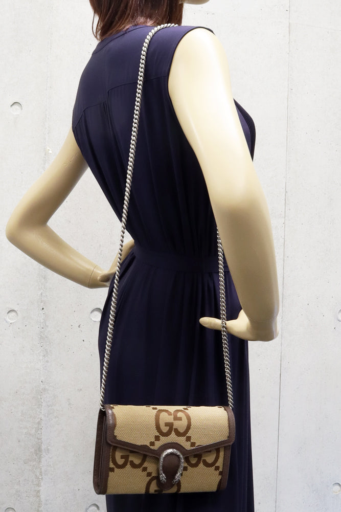 Luxury Gucci Trending 2025 Dionysus Mini Chain Shoulder Bag Canvas Brown
