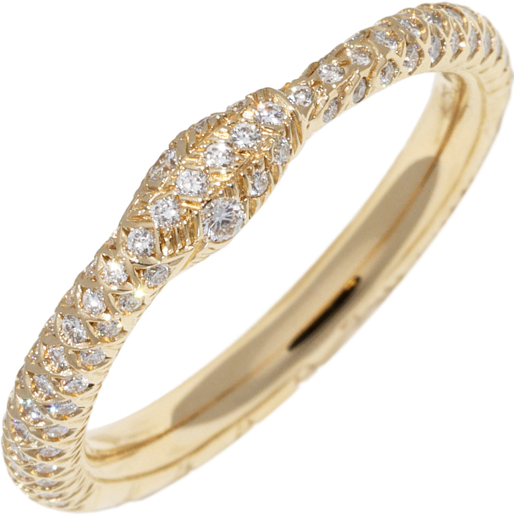 Luxury Gucci Trending 2025 K18YG Diamond Ouroboros Ring 372293