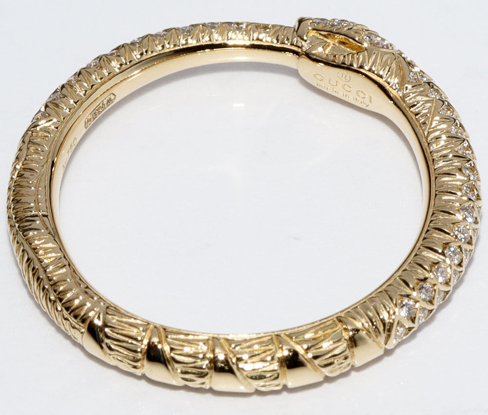 Luxury Gucci Trending 2025 K18YG Diamond Ouroboros Ring 372293