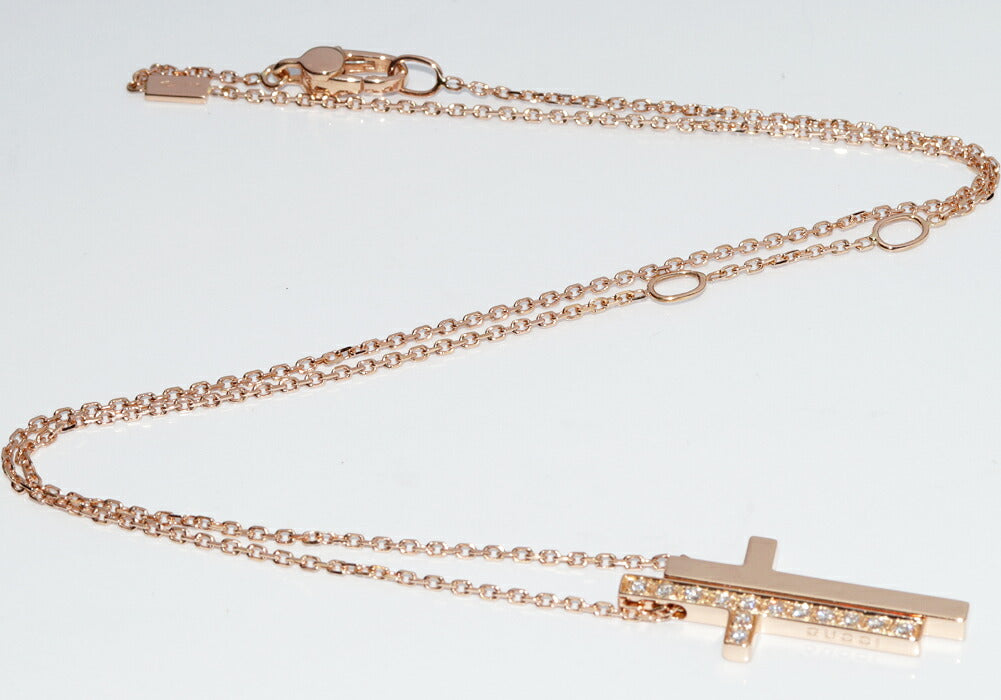 Luxury Gucci Trending 2025 K18PG Diamond Pendant Necklace