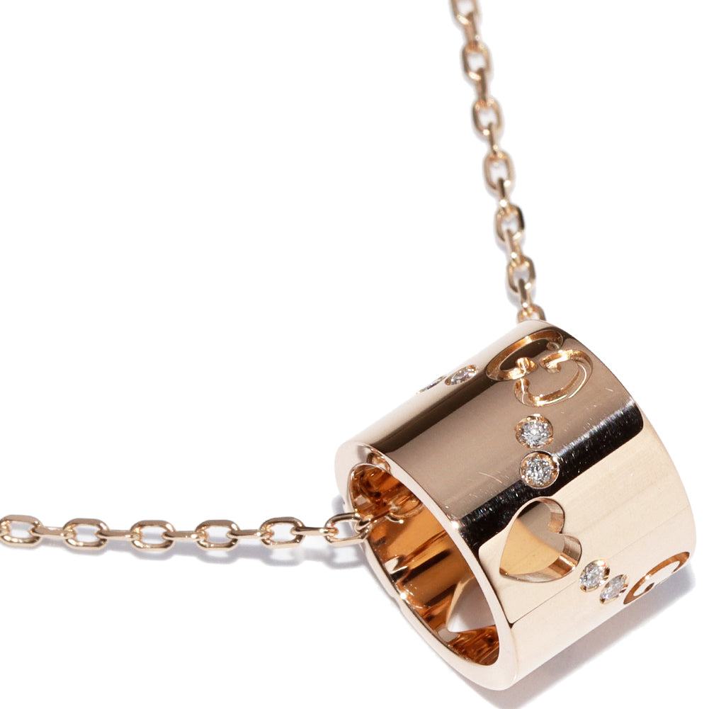 Luxury Gucci Trending 2025 K18PG Diamond Pendant Necklace