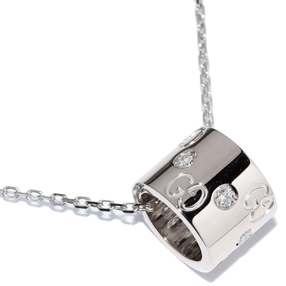 Luxury Gucci Trending 2025 K18WG Diamond Pendant Necklace