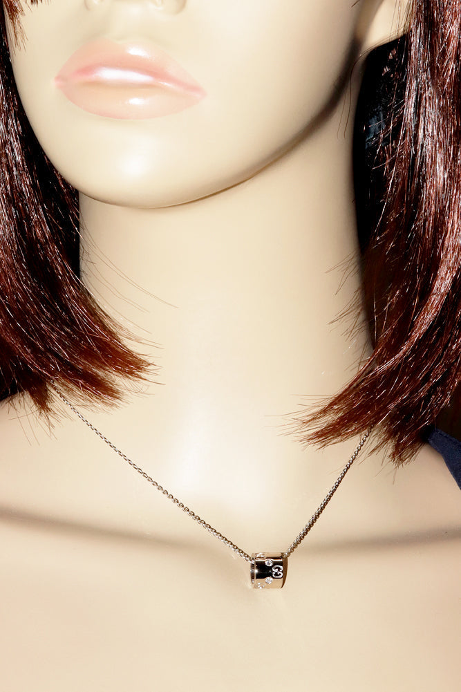 Luxury Gucci Trending 2025 K18WG Diamond Pendant Necklace