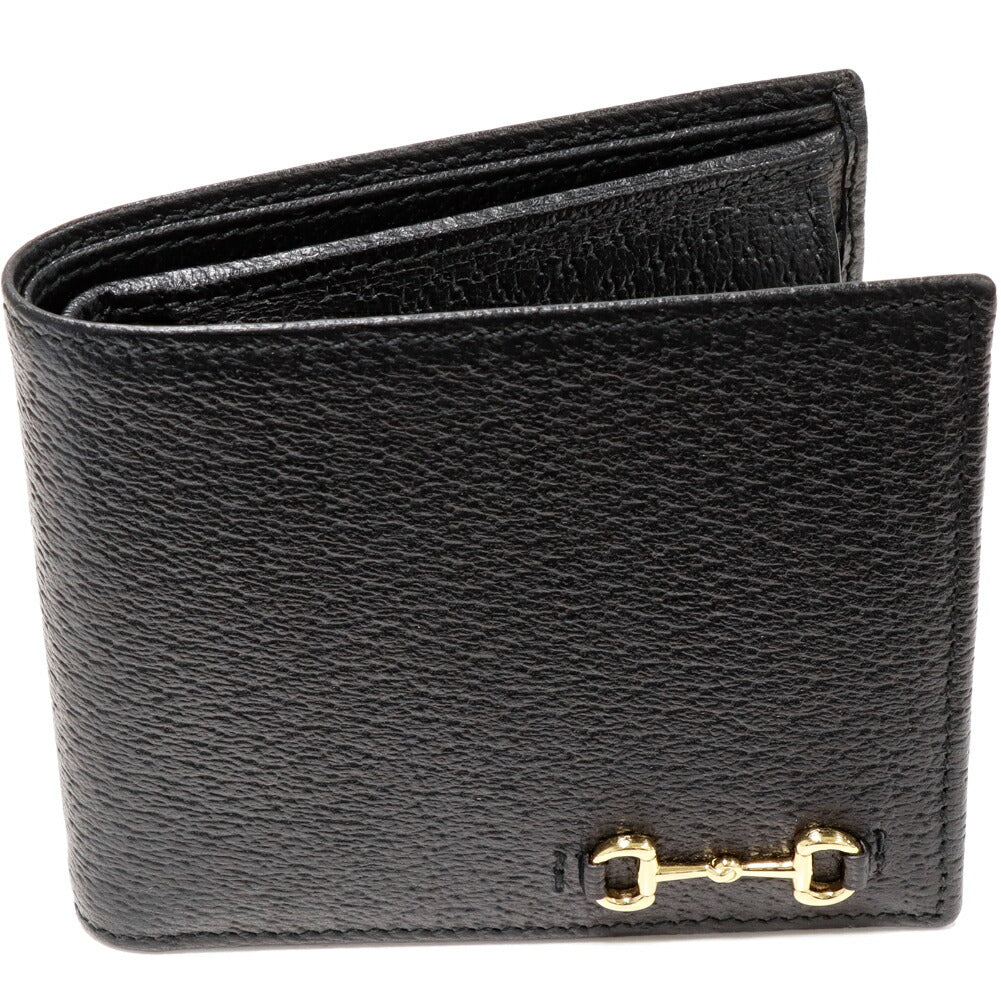 Luxury Gucci Trending 2025 Horsebit Calf Bifold Wallet Black