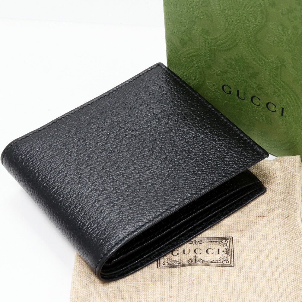 Luxury Gucci Trending 2025 Horsebit Calf Bifold Wallet Black