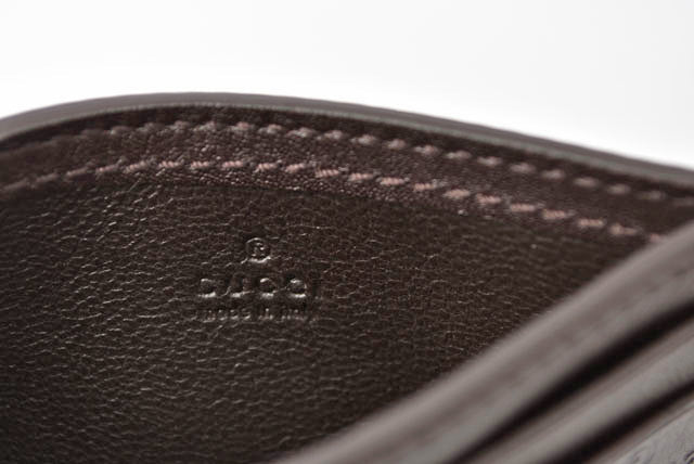 Luxury Gucci Trending 2025 Leather Card Case Dark Brown