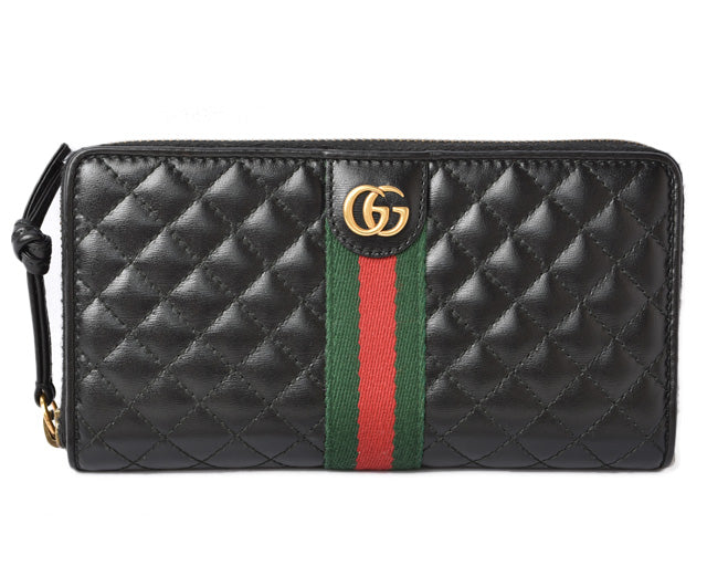 Luxury Gucci Trending 2025 Quilted Leather Long Wallet Double G Zip-Around 536450