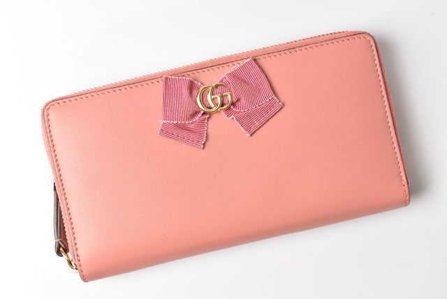 Luxury Gucci Trending 2025 Leather Long Wallet Round Zipper GG Marmont Ribbon