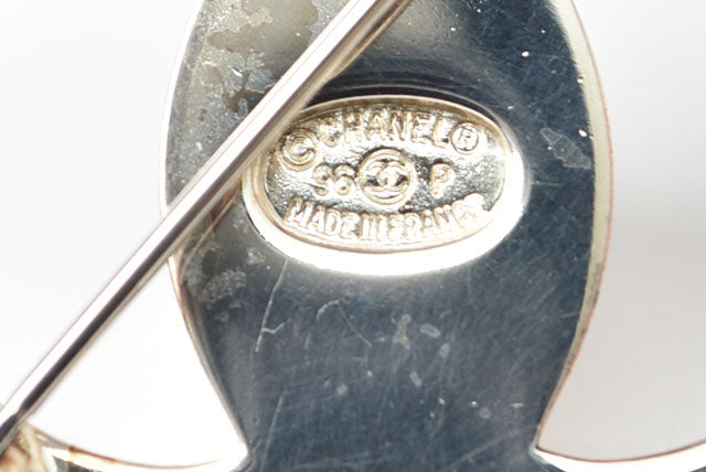Chanel Metal Brooch Pin Silver
