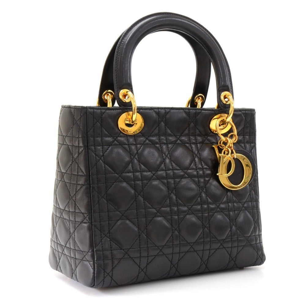 Lady Luxury DiorCannage Quilt Leather Medium Bag