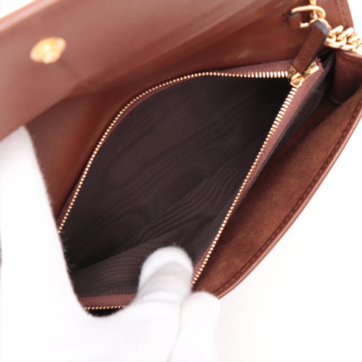 Gucci GG Supreme PVC & leather Chain Wallet