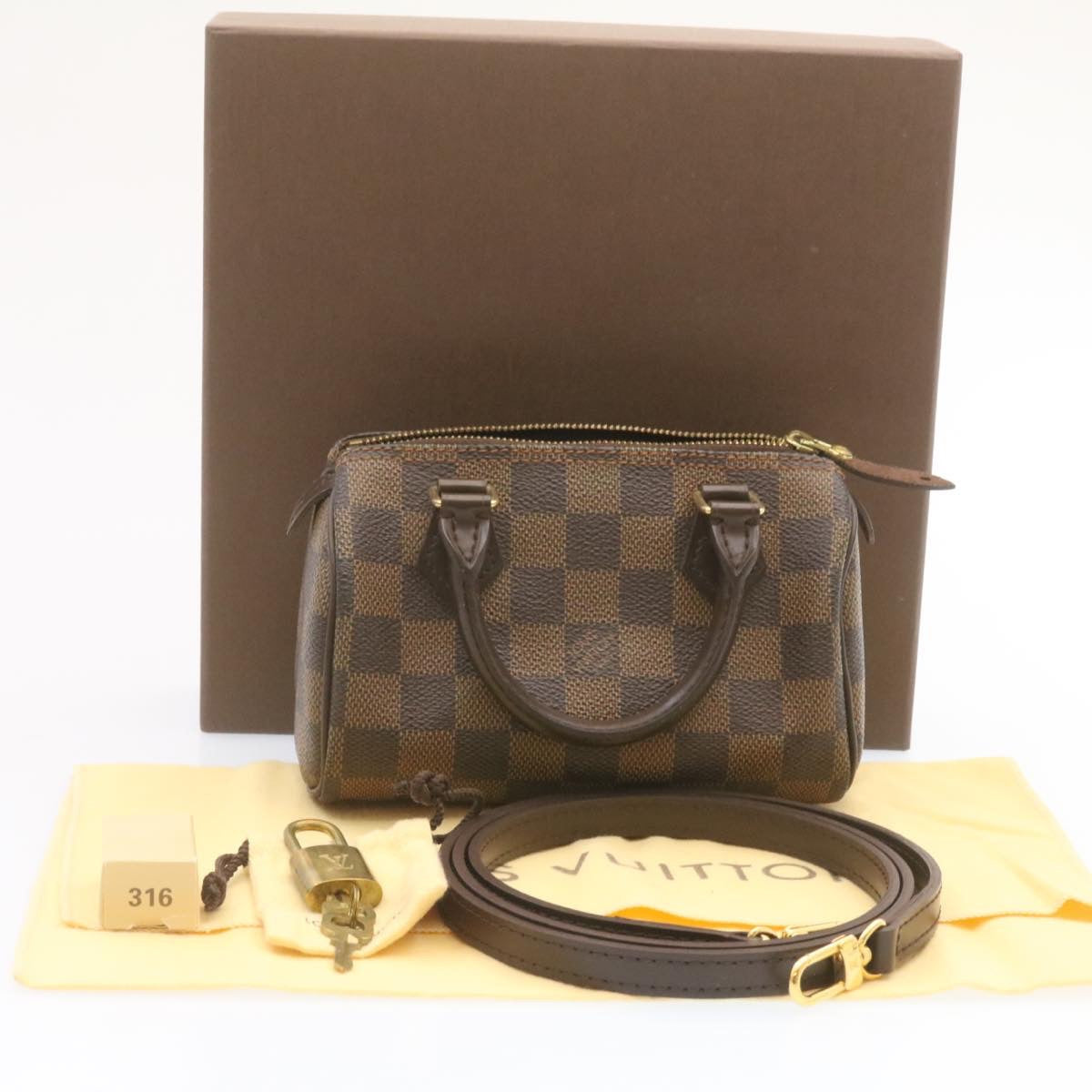 LOUIS VUITTON Damier Ebene Mini Speedy Hand Bag SP Order LV 23260S