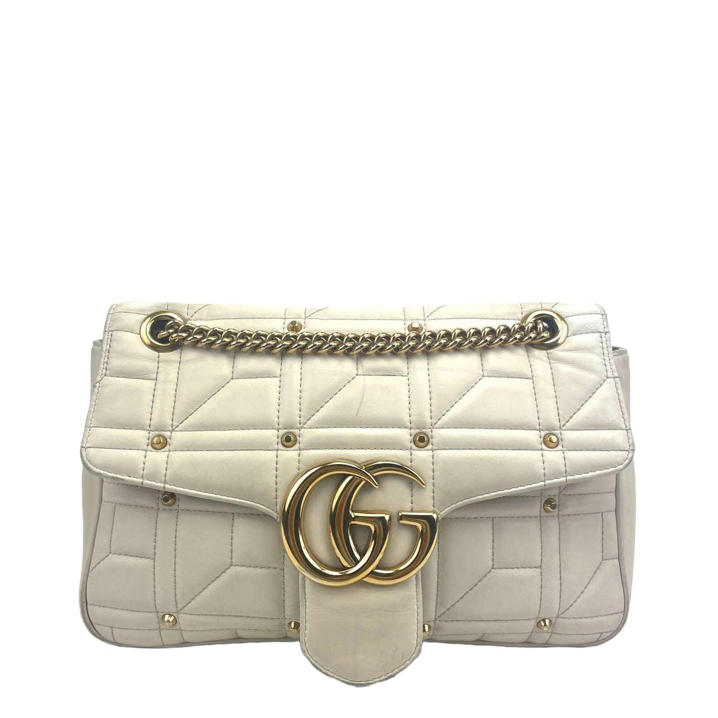 Luxury Gucci  GG Marmont Flap Bag Studded Matelasse  - OUTLET ITEM FINAL SALE