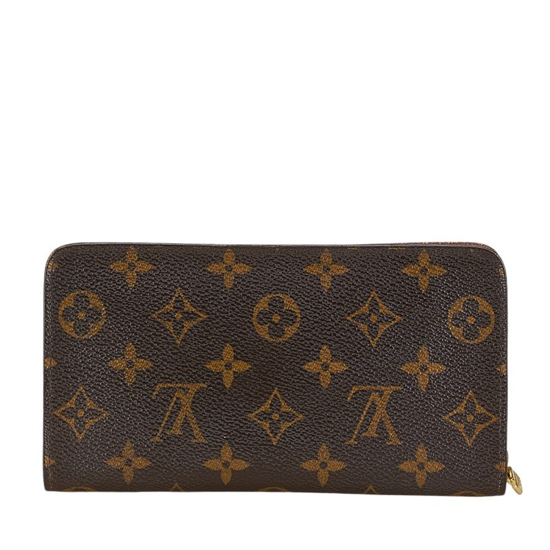 Louis Vuitton Monogram Zip Long Wallet M61727 Brown PVC Leather