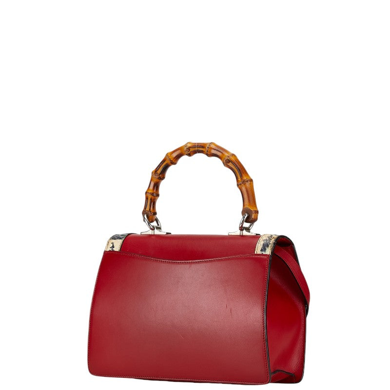 Luxury Gucci Trending 2025 Bamboo Lilith Coral Snake Leather Handbag