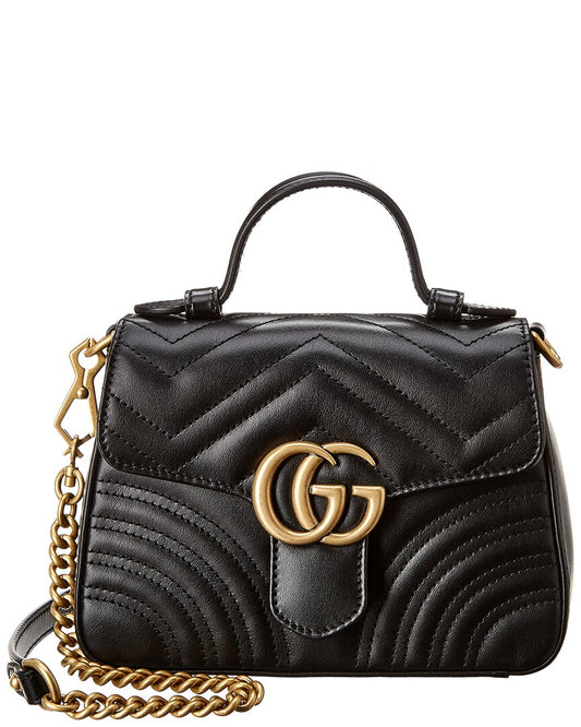 Luxury Gucci Trending 2025 GG Marmont Mini Matelasse Leather Top Handle Shoulder Bag