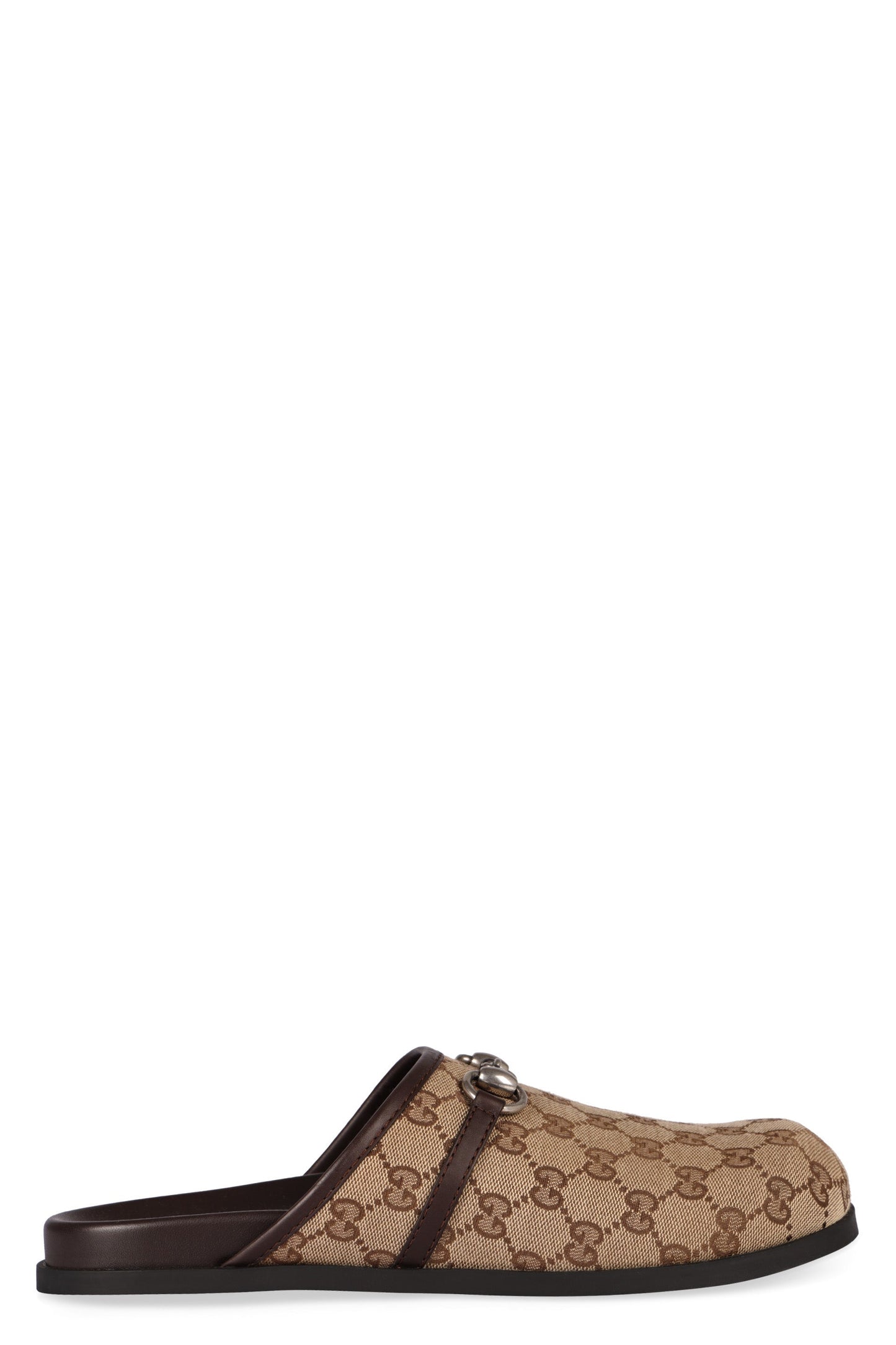 Luxury Gucci Trending 2025 Men's Leather And Fabric Sabot in Beige | Size 9.5 | 786486FADFO Color 9744