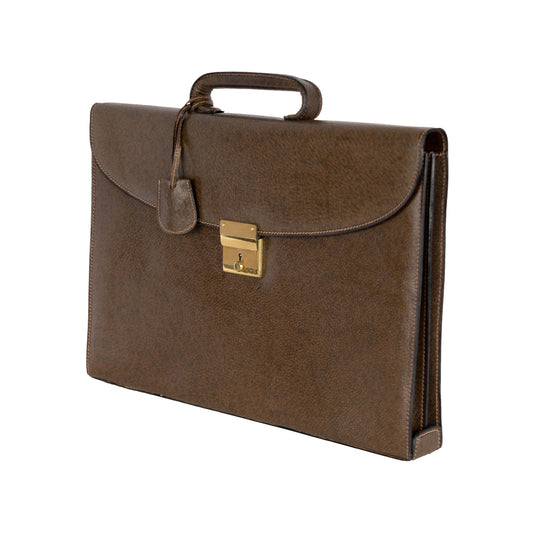 Luxury Gucci Trending 2025 Vintage Leather Briefcase - '90s