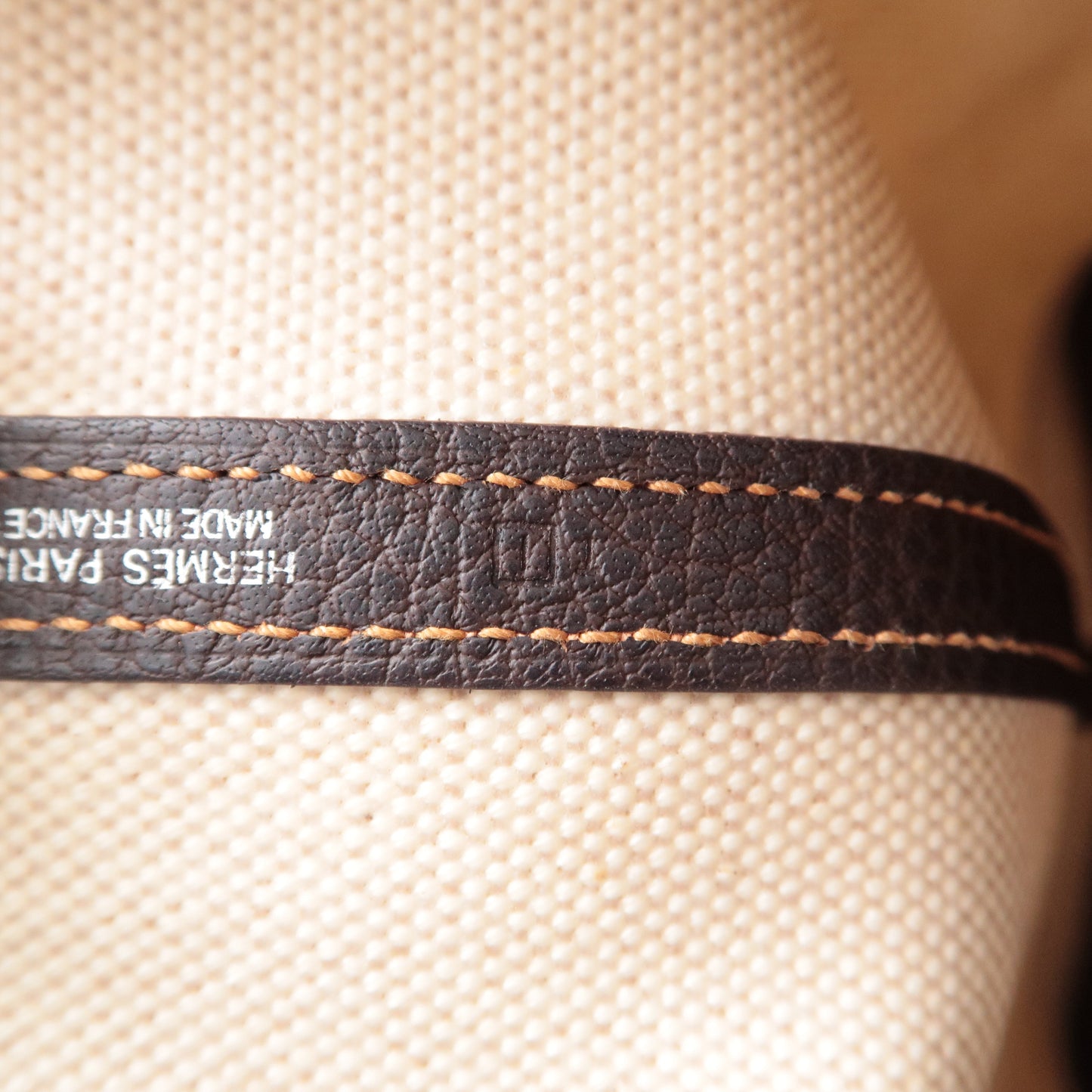 Luxury Hermes Garden Party Toile Ash Leather PM 髫ｨ繝ｻ・ｽ・｡ I  Stamped Beige