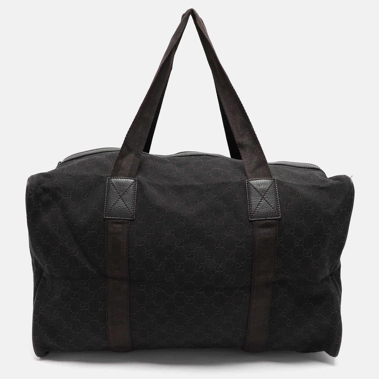 Luxury Gucci Trending 2025 Brown GG Canvas and Leather Duffel Bag