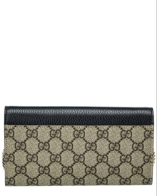 Luxury Gucci Trending 2025 GG Marmont GG Supreme Canvas & Leather Wallet On Chain