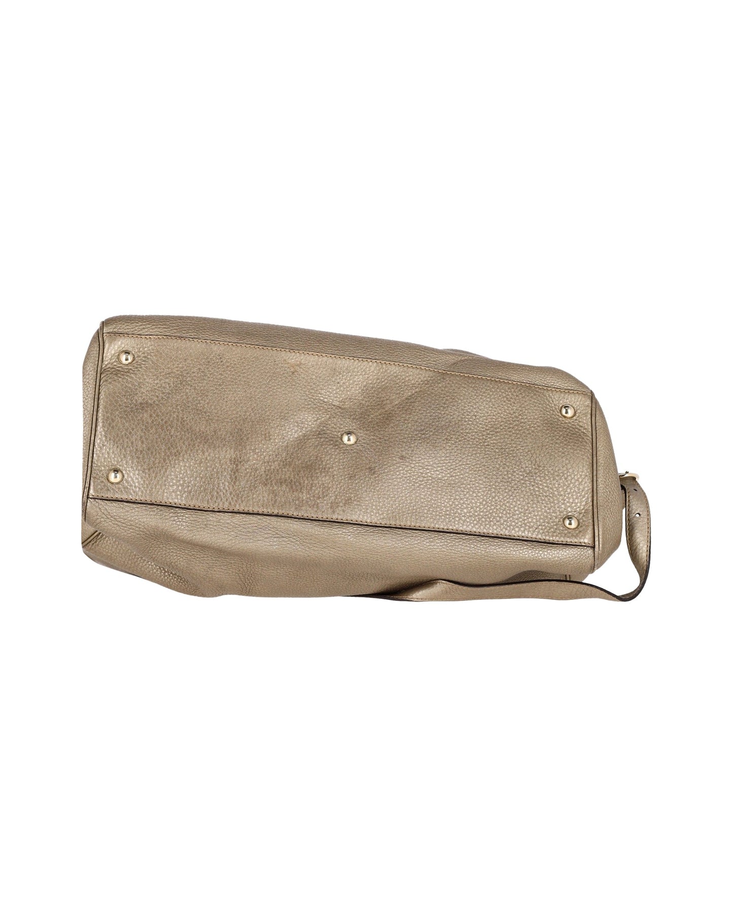 Luxury Gucci Trending 2025 Metallic Large Bamboo Shopper Bag in Beige Leather