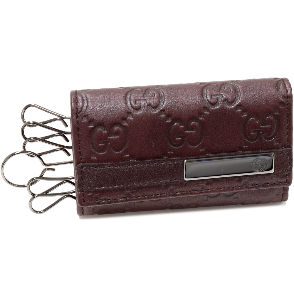 Luxury Gucci Trending 2025 6 Key Case Dark Brown Calf Leather 237509