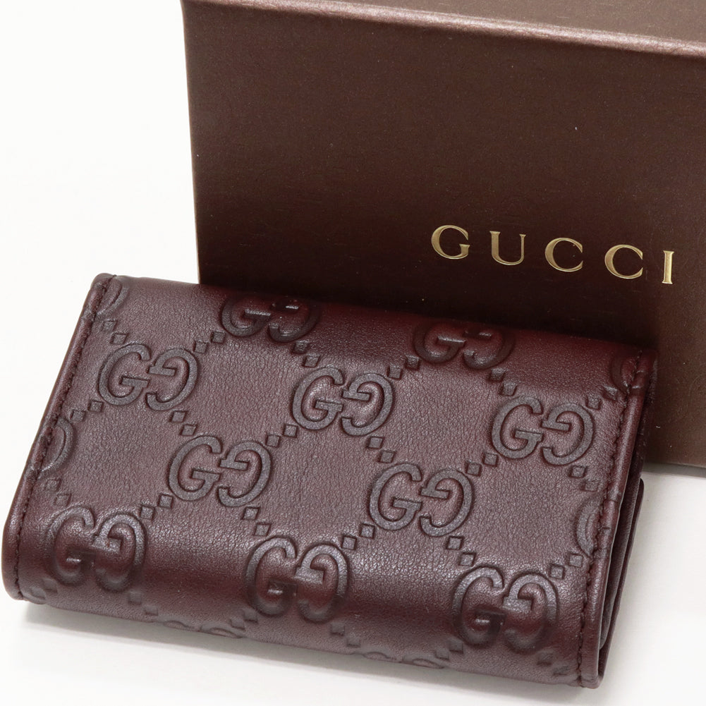 Luxury Gucci Trending 2025 6 Key Case Dark Brown Calf Leather 237509