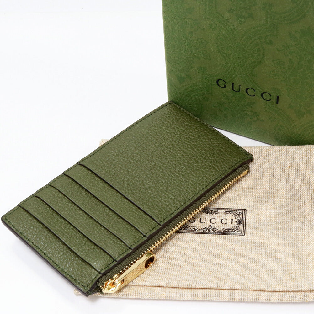Luxury Gucci Trending 2025 Fragment Case Card Holder Olive Green