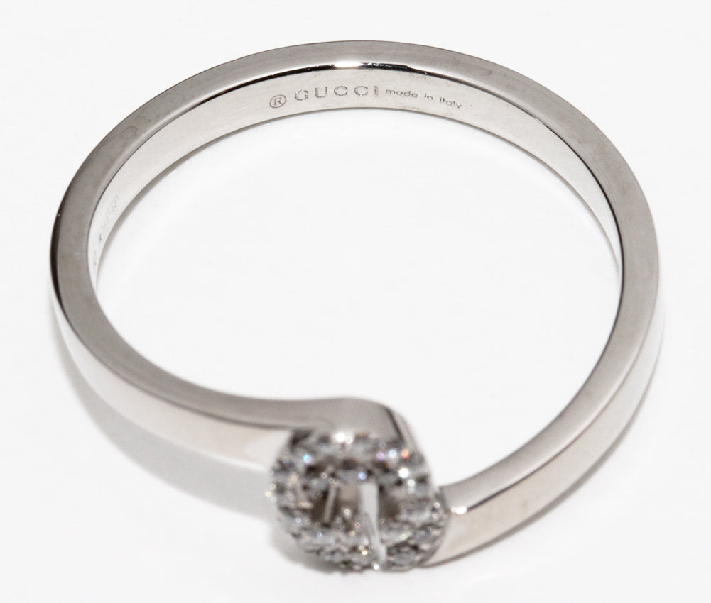 Luxury Gucci Trending 2025 K18WG Diamond Ring 10号